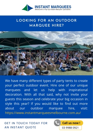 Looking for an outdoor marquee hire
