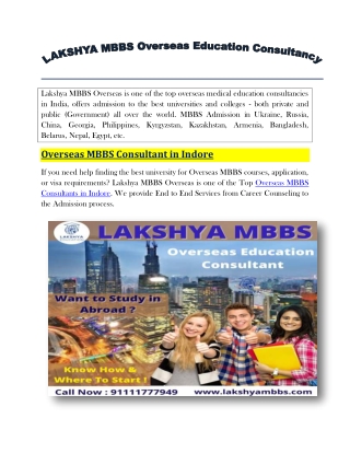 Best MBBS Abroad Consultant in Indore
