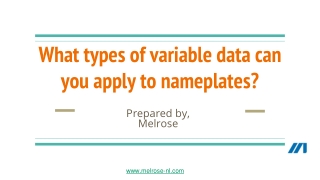 What types of variable data can you apply to nameplates?