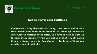 Get To Know Your Cufflinks