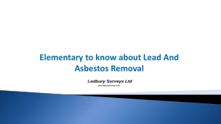 Elementary to know about Lead And Asbestos Removal