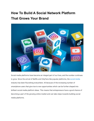 How To Build A Social Network Platform That Grows Your Brand