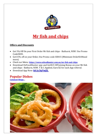 5% off - Mr fish and chips Bathurst Menu, NSW