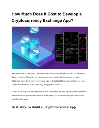 How Much Does it Cost to Develop a Cryptocurrency Exchange App