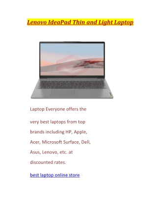 Lenovo IdeaPad Thin and Light Laptop