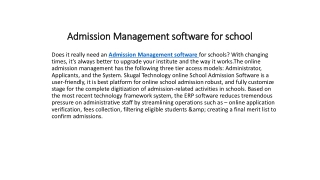 Admission Management software for school