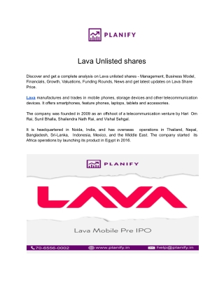 Lava Unlisted shares