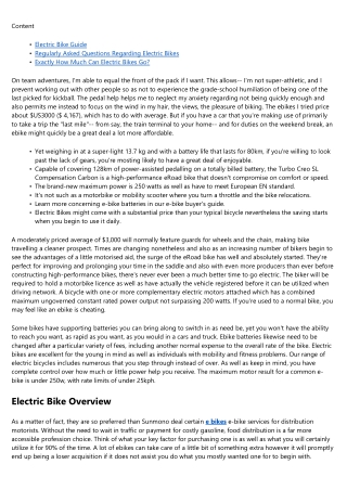 What Are The Sorts Of Electric Bicycles?