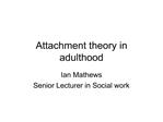 Attachment theory in adulthood