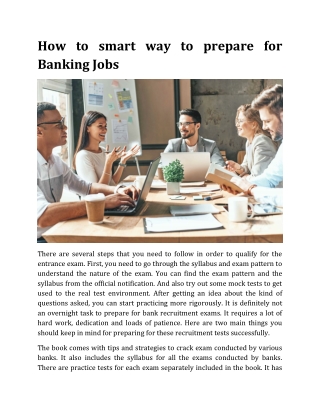 How to smart way to prepare for Banking Jobs