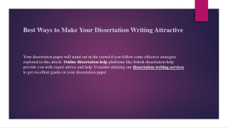 Best Ways to Make Your Dissertation Writing Attractive