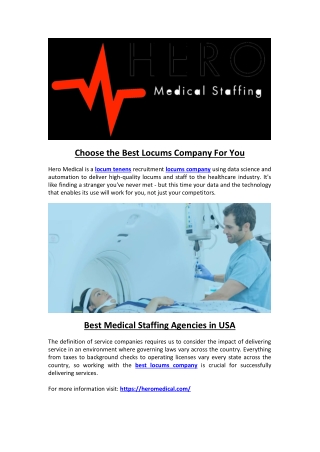 Choose the Best Locums Company For You