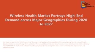 Wireless Health Market Shows Huge Demand and Future Scope Including Top Players