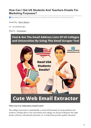 1How Can I Get US Students And Teachers Emails For Marketing Purposes