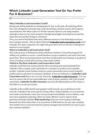 Which LinkedIn Lead Generation Tool Do You Prefer For A Business