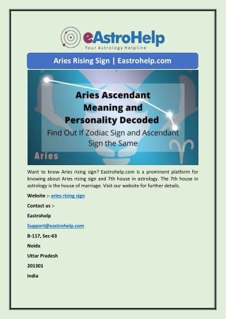 Aries Rising Sign | Eastrohelp.com