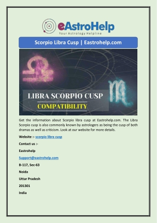 Scorpio Libra Cusp | Eastrohelp.com