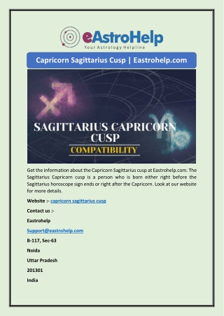 Capricorn Sagittarius Cusp | Eastrohelp.com