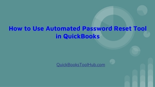 How to Use Automated Password Reset Tool in QuickBooks