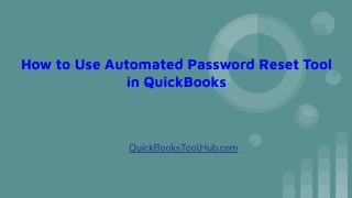 How to Use Automated Password Reset Tool in QuickBooks