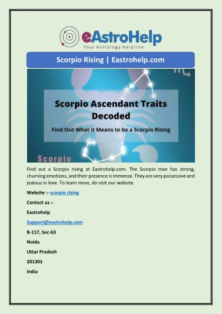 Scorpio Rising | Eastrohelp.com