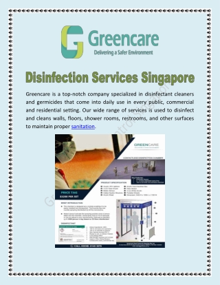 Disinfection Services Singapore - Greencare