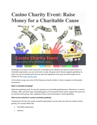 Casino Charity Event
