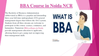 BBA Course in Noida NCR
