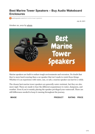 Best Marine Tower Speakers – Buy Audio Wakeboard Enclosures