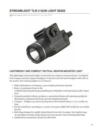 Streamlight TLR-3 Gun Light 69220