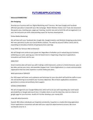 Future Applications Technologies