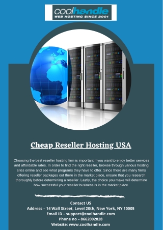 Cheap Reseller Hosting USA