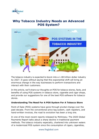 Why Tobacco Industry Needs an Advanced POS System?