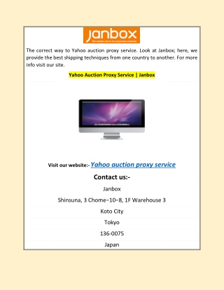 Yahoo Auction Proxy Service  Janbox