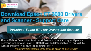 Download Epson ET-3600 Drivers and Scanner - Support Care