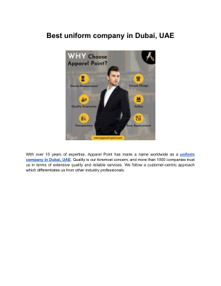 Best uniform company in Dubai, UAE