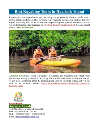 Best Kayaking Tours in Havelock Island