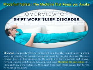 Modafinil Tablets - The Medicine that Keeps you Awake