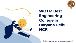 WCTM Best Engineering College in Haryana Delhi NCR