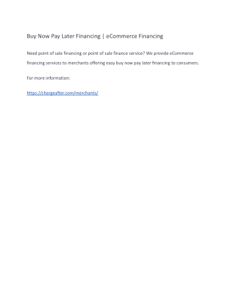 Buy Now Pay Later Financing | eCommerce Financing