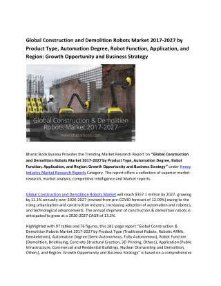 Global Construction & Demolition Robots Market