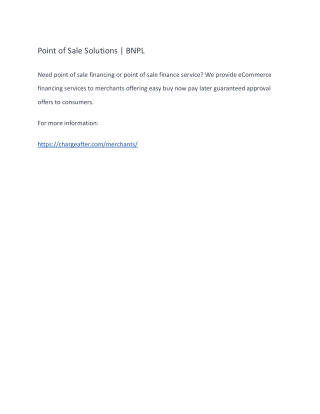 Point of Sale Solutions | BNPL