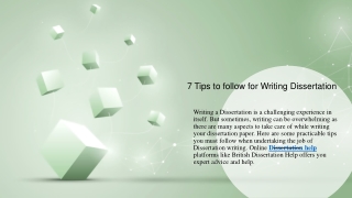 Tips to follow for Writing Dissertation