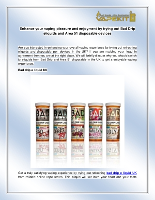 Bad drip e liquid UK