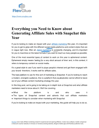 Generating Affiliate Sales with Snapchat in 2022-converted