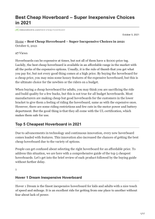 Best Cheap Hoverboard – Super Inexpensive Choices in 2021