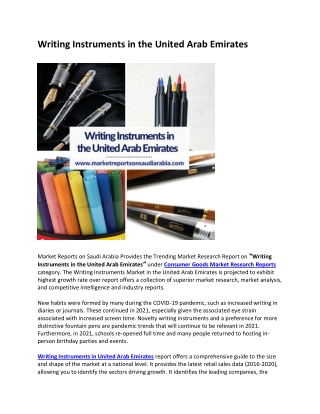 Writing Instruments in the United Arab Emirates