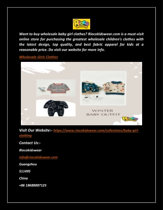 Wholesale Girls Clothes | Riocokidswear.com