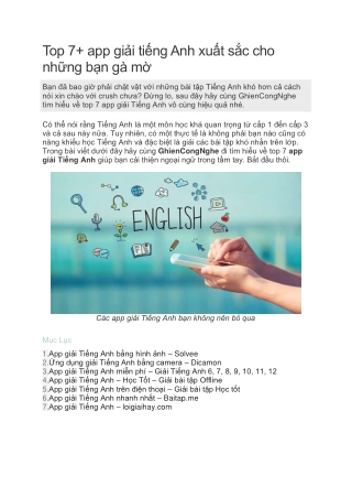 App giải tiếng Anh