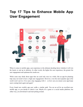 Top 17 Tips to Enhance Mobile App User Engagement